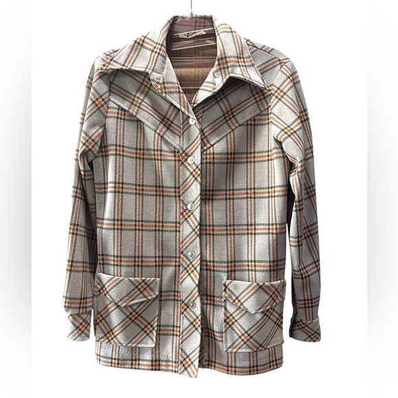 Vintage 70’s women’s plaid leisure jacket top -L - Picture 1 of 7